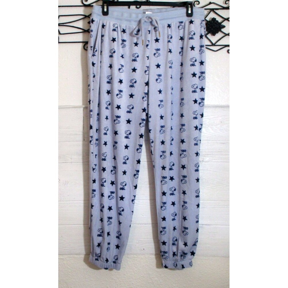 Peanuts Pajama Bottom Women's Size XL Blue Soft Fleece